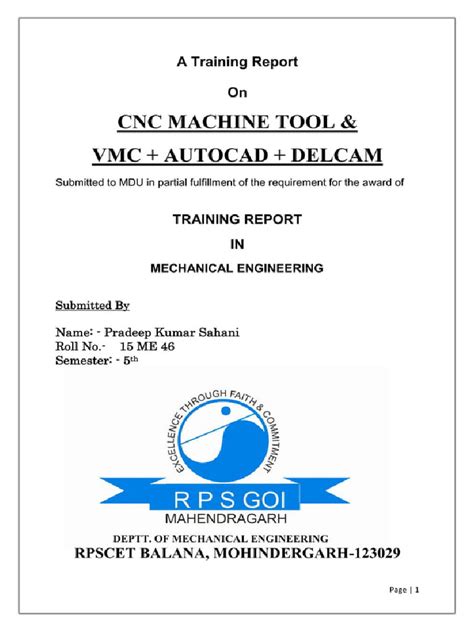 cnc machine report politeknik|CNC Practice Report .